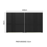 Alacena 120 cm 2 Puertas Lux Blanco/Negro
