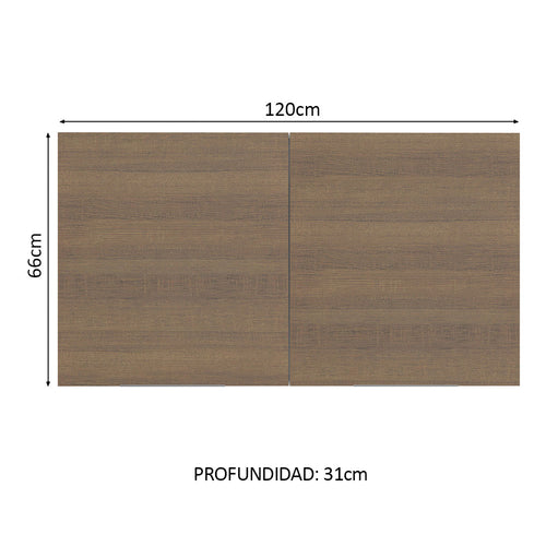 Alacena 120 cm 2 Puertas Blanco/Marrón Stella Madesa