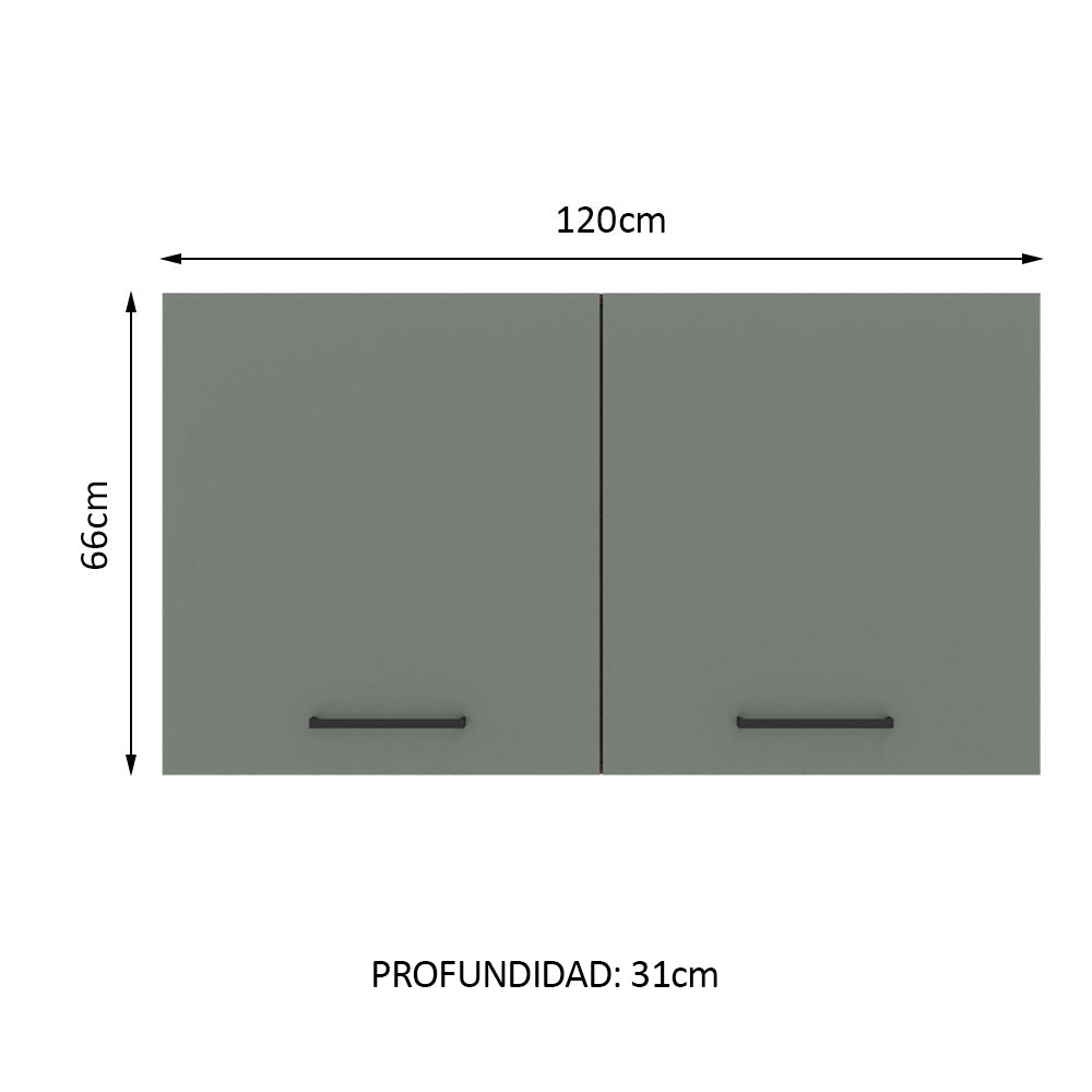 Alacena 120 cm 2 Puertas Agata Blanco/Gris