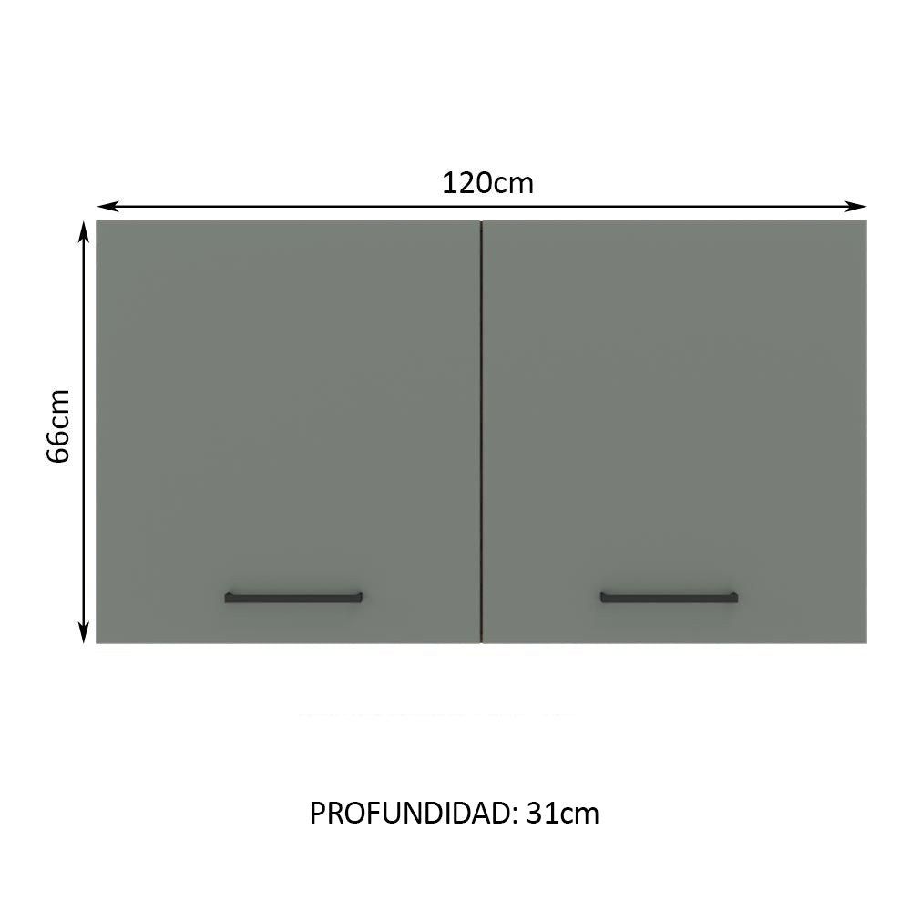 Alacena 120 cm 2 Puertas Agata Marrón/Gris