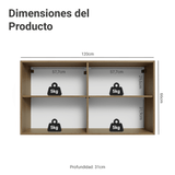 Alacena 120 cm 2 Puertas Marrón/Gris Vik Madesa