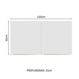 Alacena 120 cm 2 Puertas Lux Blanco/Blanco