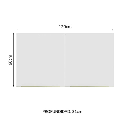 Alacena 120 cm 2 Puertas Blanco/Blanco Lux Madesa