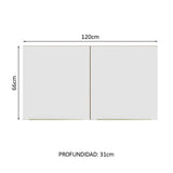 Alacena 120 cm 2 Puertas Lux Marrón/Blanco