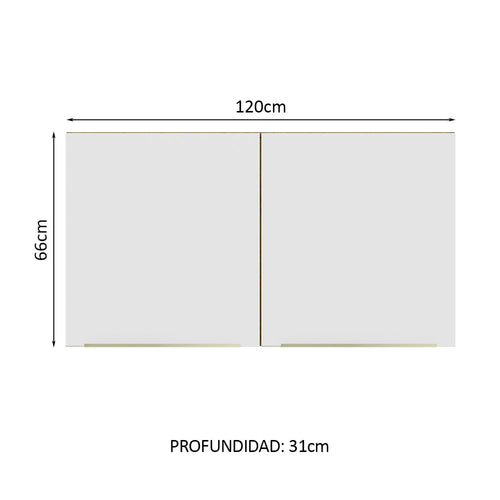 Alacena 120 cm 2 Puertas Marrón/Blanco Lux Madesa