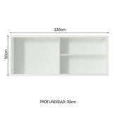 Alacena Cocina 100% MDF 2 Puertas Correderas de Vidrio Blanco Acordes Madesa - 120 cm