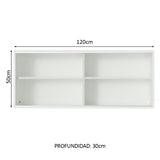 Alacena Madesa 2 Puertas Corredizas de Vidrio Glamy, Lux y Reims - Blanco