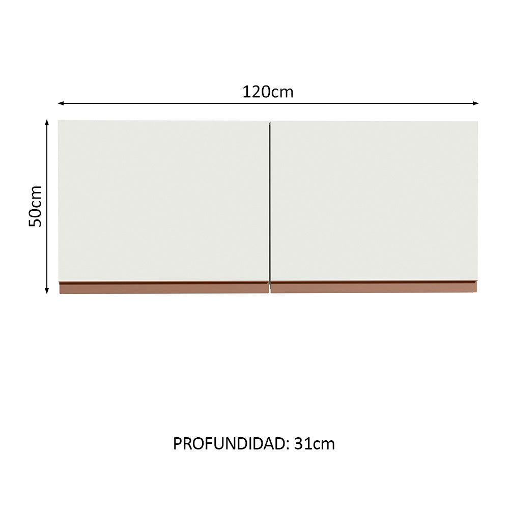 Alacena Madesa Reims 120 x 50 cm 2 Puertas Blanco