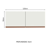 Alacena Madesa Reims 120 x 50 cm 2 Puertas Blanco