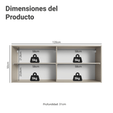 Alacena 120 cm 2 Puertas Nice Crema