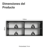 Alacena 120 cm 2 Puertas Negro Nice Madesa