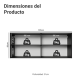 Alacena 120 cm 2 Puertas de con Negro Pieta Madesa