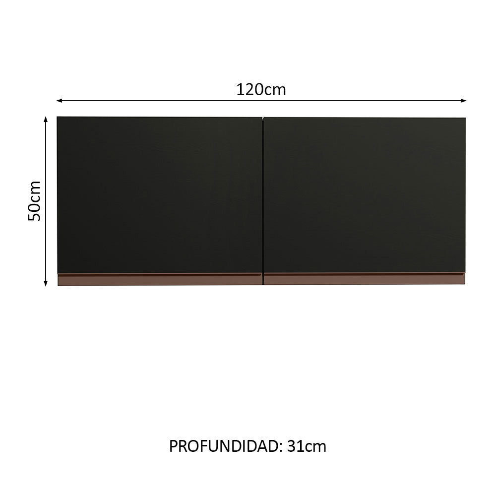 Alacena Madesa Reims 120 x 50 cm 2 Puertas Negro