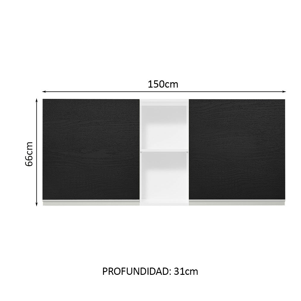 Alacena Gabinete Superior Cocina Madesa Glamy 150cm BN