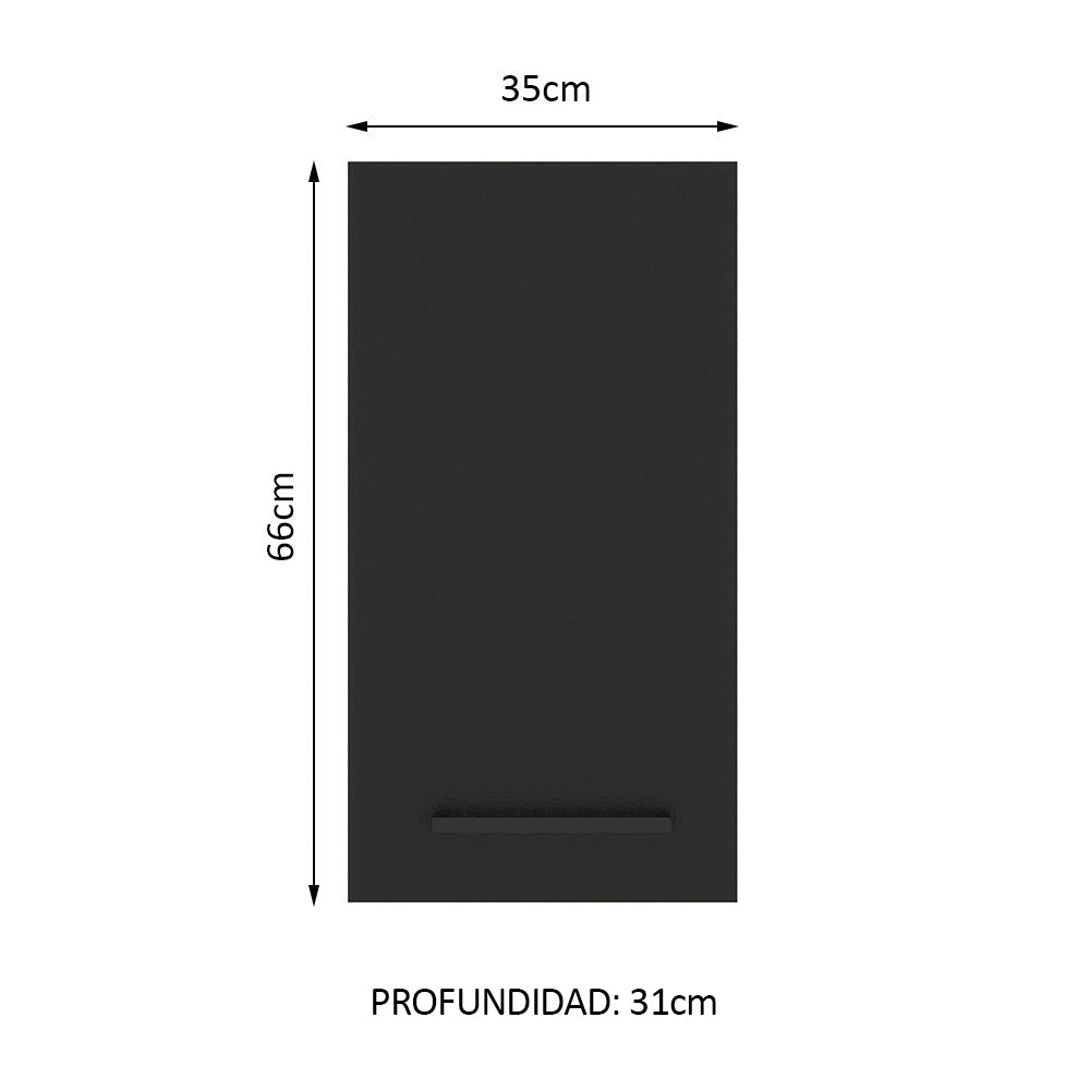 Alacena Cocina 35 cm 1 Puerta Blanco/Negro Agata Madesa