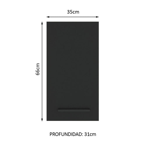 Alacena 35 cm 1 Puerta Blanco/Negro Agata Madesa