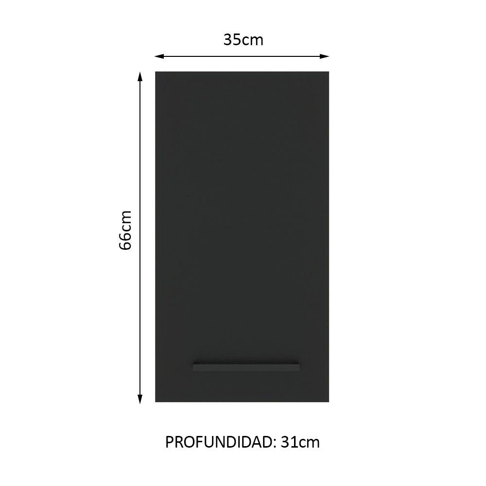Alacena Cocina 35 cm 1 Puerta Marrón/Negro Agata Madesa