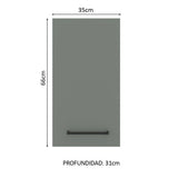 Alacena Cocina 35 cm 1 Puerta Marrón/Gris Agata Madesa