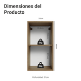 Alacena Cocina 35 cm 1 Puerta Marrón/Blanco Aterciopelado Lux Madesa