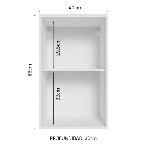 Alacena 40 cm 2 Nichos Abiertos Blanco Línea Estándar Madesa
