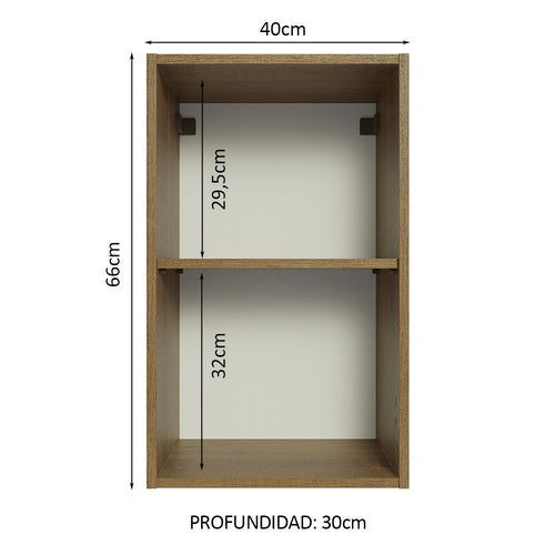 Alacena 40 cm con 2 Nichos Abiertos Línea Estándar Madesa