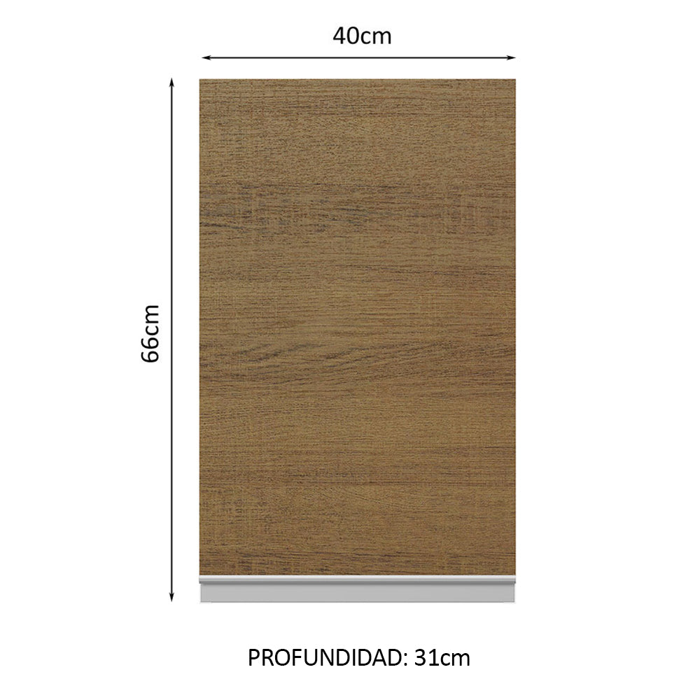 Alacena Cocina 100% MDF 40 cm 1 Puerta Blanco/Marrón Acordes Madesa