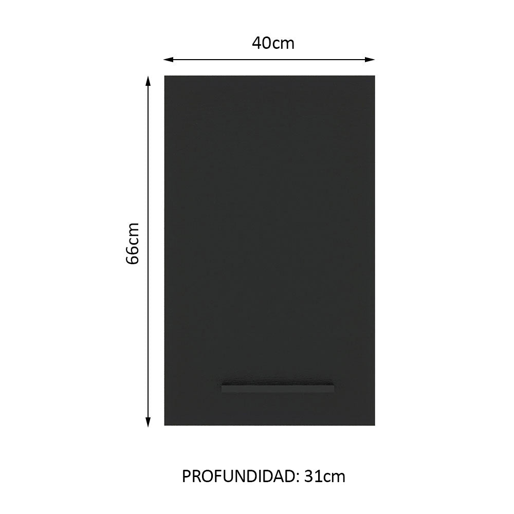 Alacena Cocina 40 cm 1 Puerta Blanco/Negro Agata Madesa