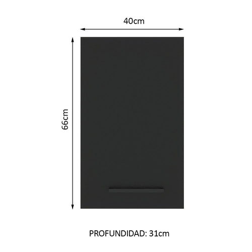 Alacena 40 cm 1 Puerta Blanco/Negro Agata Madesa