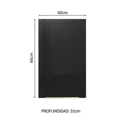 Alacena 40 cm 1 Puerta Blanco/Negro Lux Madesa