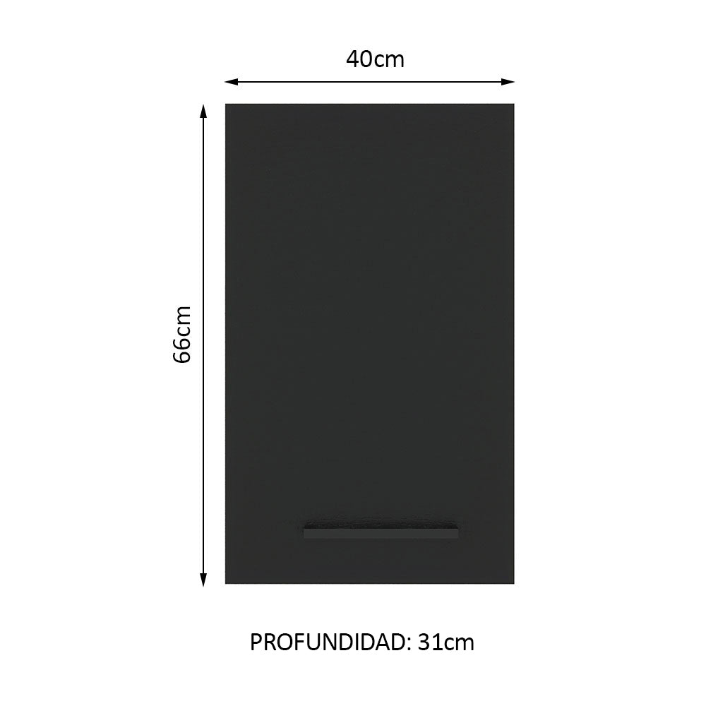 Alacena Cocina 40 cm 1 Puerta Marrón/Negro Agata Madesa