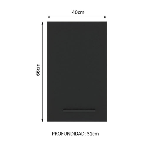 Alacena 40 cm 1 Puerta Marrón/Negro Agata Madesa