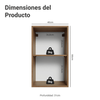 Alacena 40 cm 1 Puerta Marrón/Negro Vidrio Reflecta Bronce Vinilo Madesa