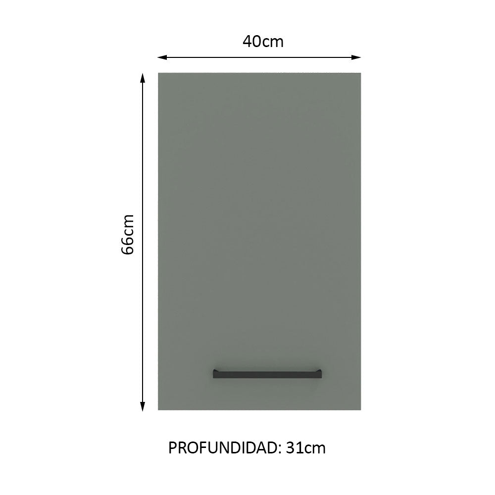 Alacena 40 cm 1 Puerta Blanco/Gris Agata Madesa