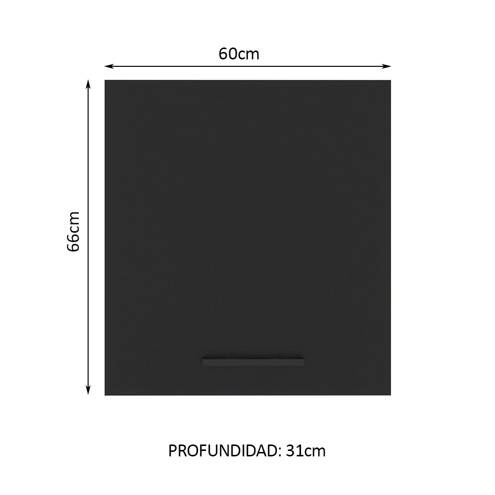Alacena 60 cm 1 Puerta Agata Blanco/Negro