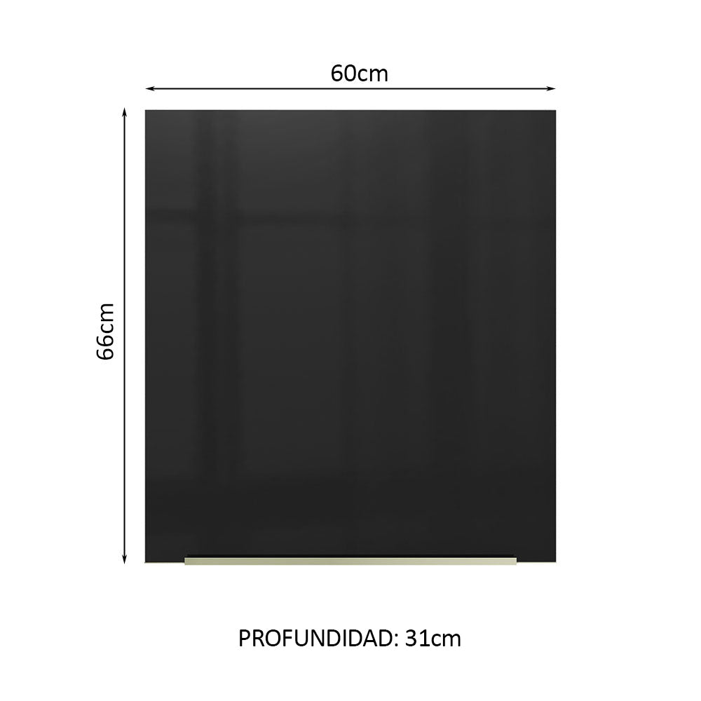 Alacena 60 cm 1 Puerta Lux Blanco/Negro