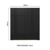 Alacena 60 cm 1 Puerta Lux Blanco/Negro