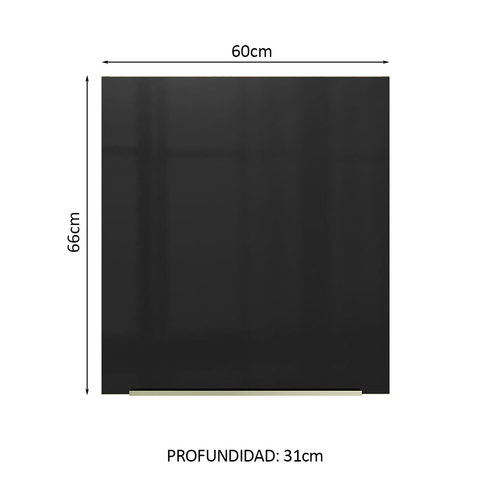 Alacena 60 cm 1 Puerta Lux Marrón/Negro