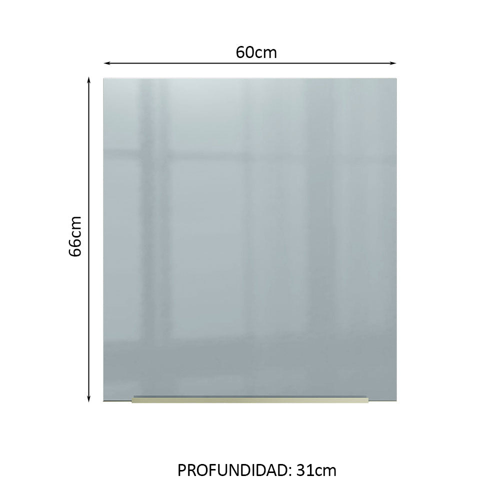 Alacena 60 cm 1 Puerta Lux Blanco/Gris