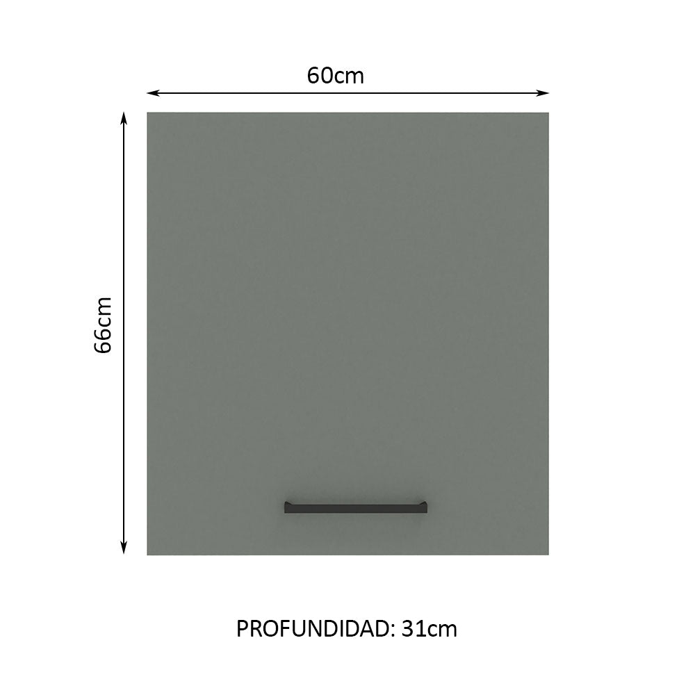 Alacena 60 cm 1 Puerta Agata Marrón/Gris