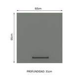 Alacena 60 cm 1 Puerta Agata Marrón/Gris