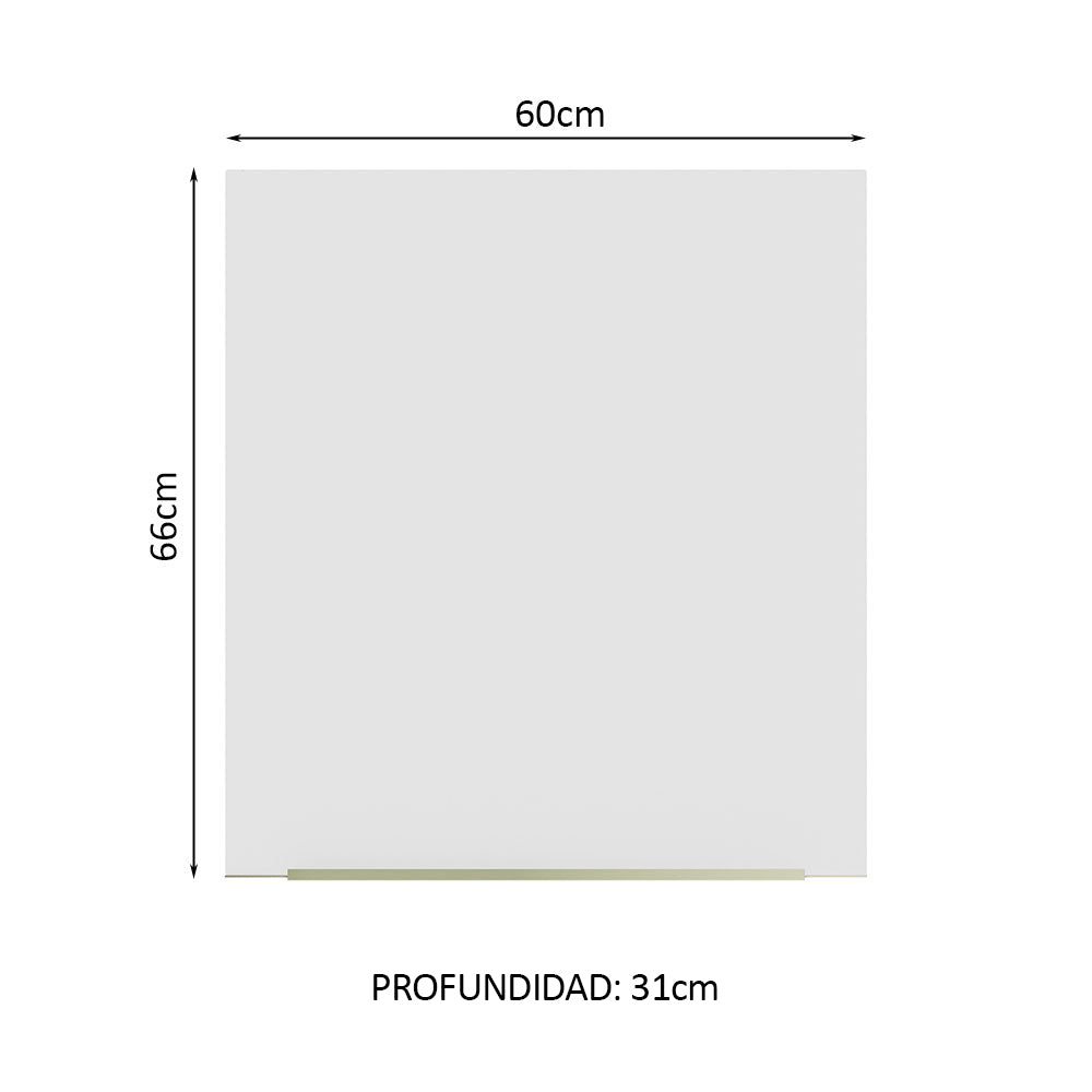 Alacena 60 cm 1 Puerta Lux Blanco/Blanco