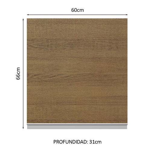 Alacena 60 cm 1 Puerta 100% MDF Blanco/Marrón Acordes Madesa