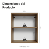 Alacena 60 cm 1 Puerta Marrón/Blanco Vik Madesa