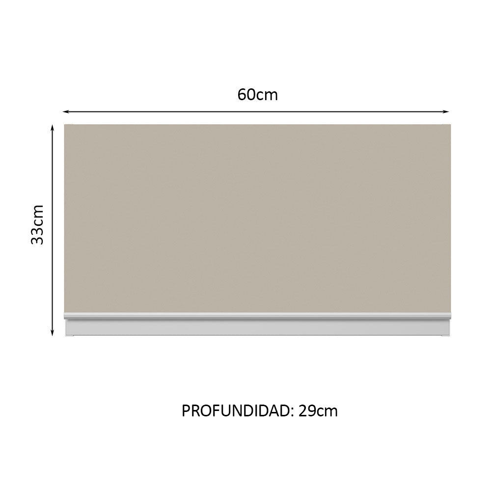 Alacena Cocina 100% MDF 60 cm 1 Puerta Abatible Blanco/Crema Smart Madesa