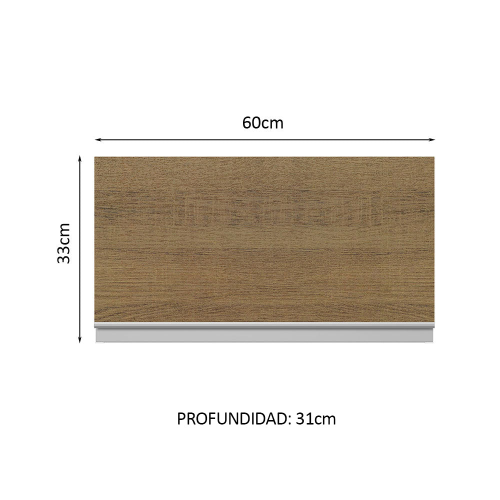 Alacena Cocina 100% MDF 60 cm 1 Puerta Abatible Blanco/Marrón Acordes Madesa