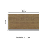 Alacena Cocina 100% MDF 60 cm 1 Puerta Abatible Blanco/Marrón Acordes Madesa