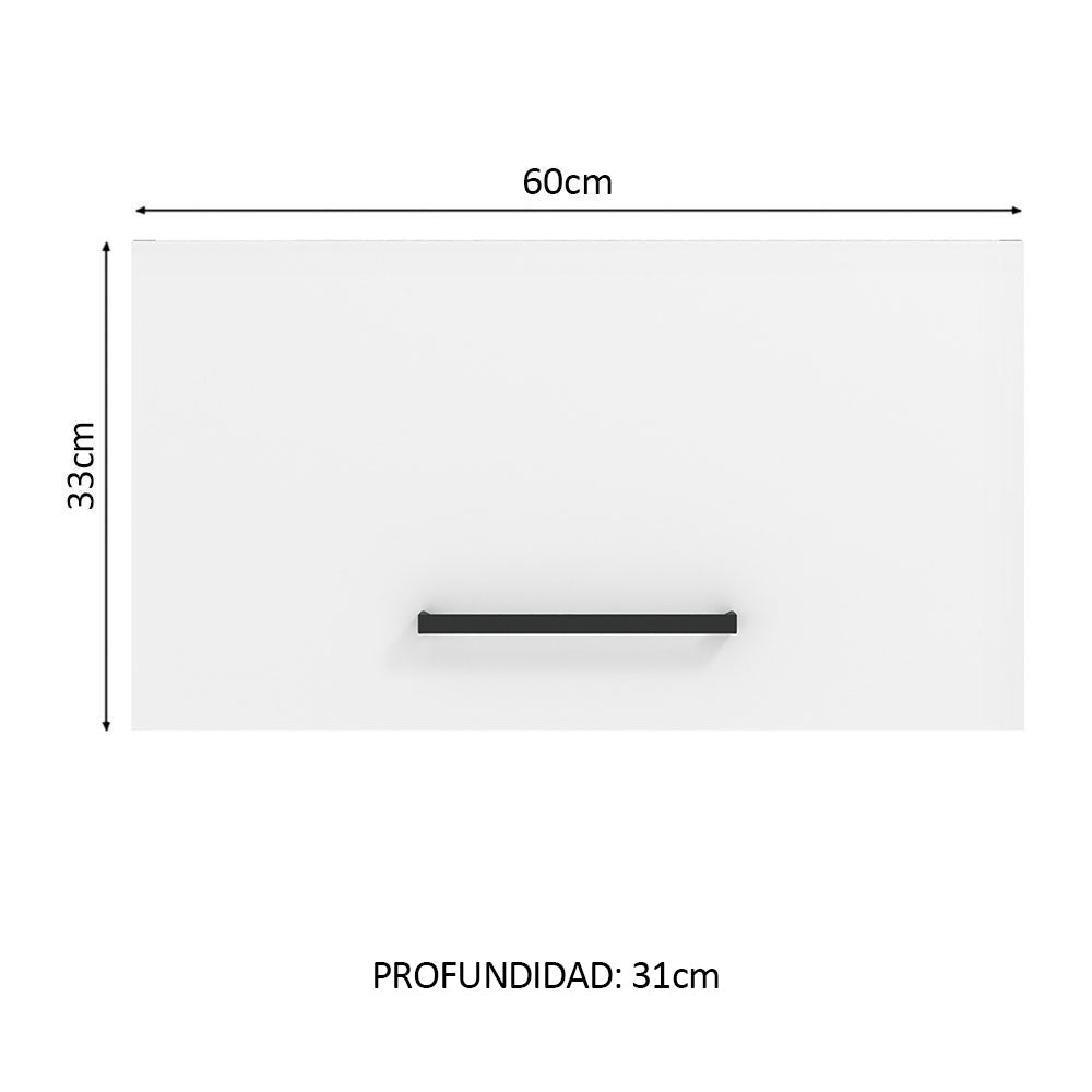 Alacena Madesa Agata 60 cm 1 Puerta Rebatible Marrón/Blanco