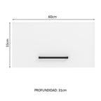 Alacena 60 cm 1 Puerta Rebatible Marrón/Blanco Agata Madesa