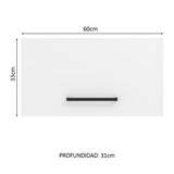 Alacena Madesa Agata 60 cm 1 Puerta Rebatible Marrón/Blanco