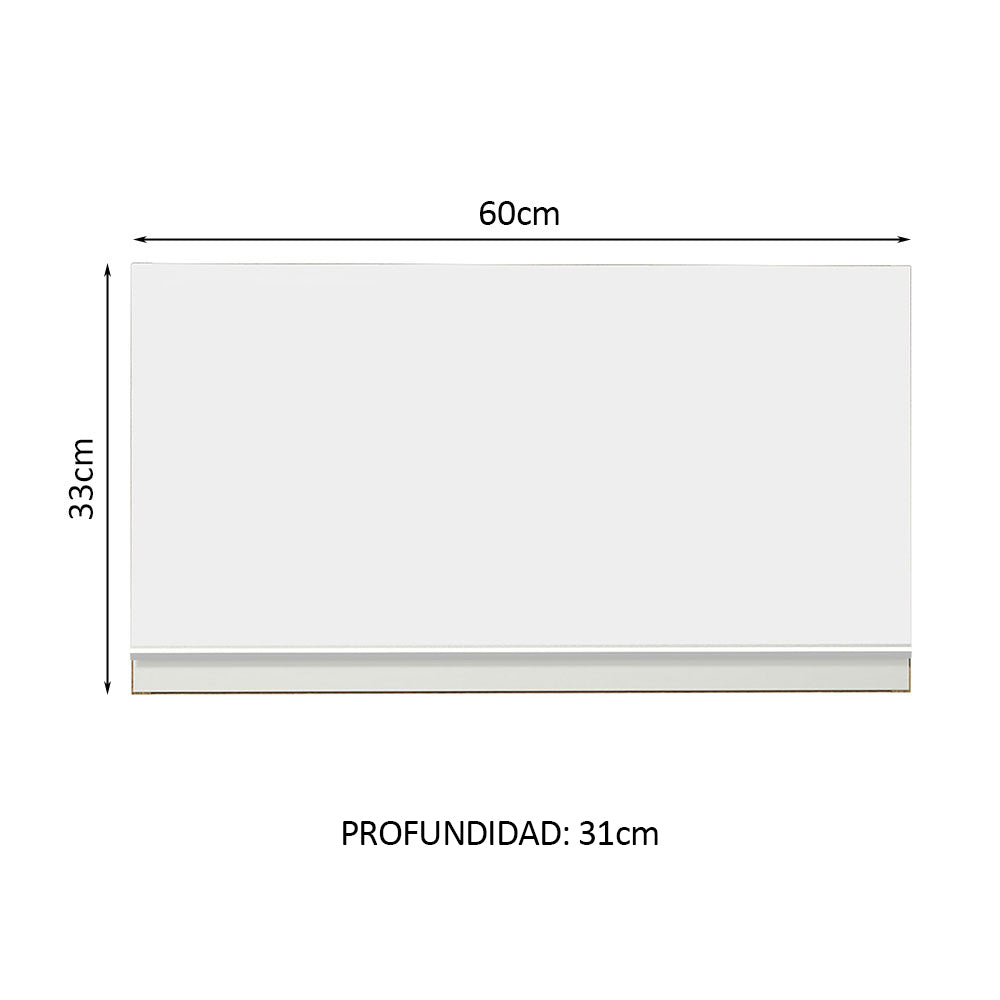 Alacena 60 cm 1 Puerta Rebatible Marrón/Blanco Glamy Madesa